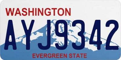 WA license plate AYJ9342
