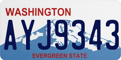 WA license plate AYJ9343