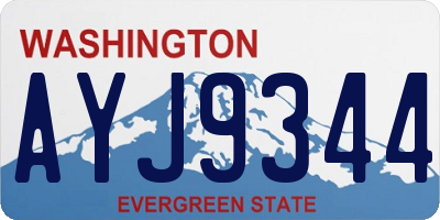 WA license plate AYJ9344