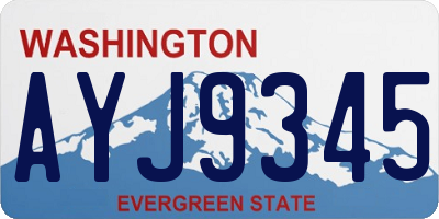 WA license plate AYJ9345