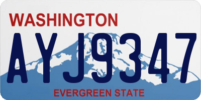 WA license plate AYJ9347