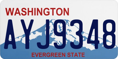 WA license plate AYJ9348