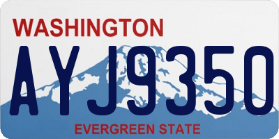 WA license plate AYJ9350