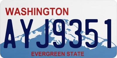 WA license plate AYJ9351