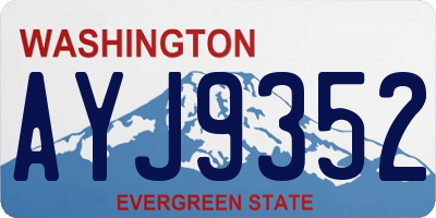 WA license plate AYJ9352