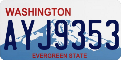WA license plate AYJ9353