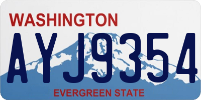 WA license plate AYJ9354