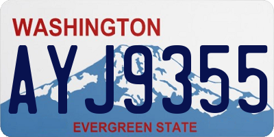 WA license plate AYJ9355
