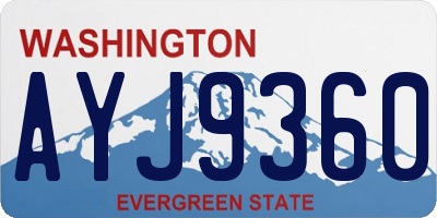 WA license plate AYJ9360