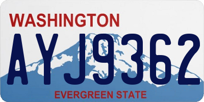 WA license plate AYJ9362