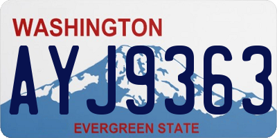 WA license plate AYJ9363