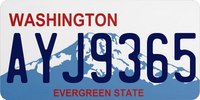 WA license plate AYJ9365