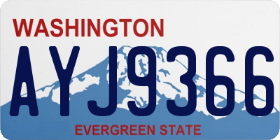 WA license plate AYJ9366
