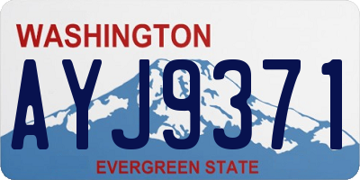 WA license plate AYJ9371