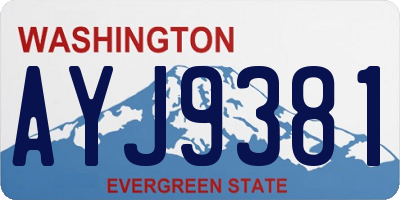 WA license plate AYJ9381