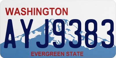 WA license plate AYJ9383