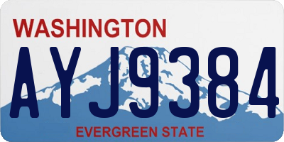 WA license plate AYJ9384