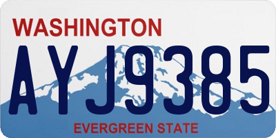 WA license plate AYJ9385