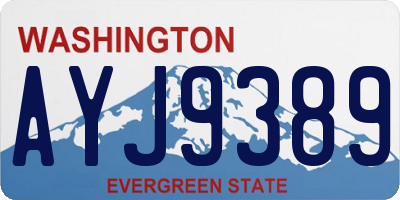 WA license plate AYJ9389