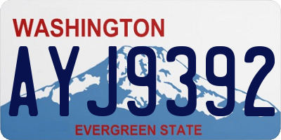 WA license plate AYJ9392