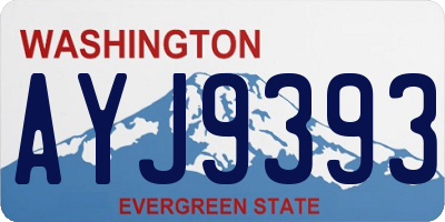 WA license plate AYJ9393