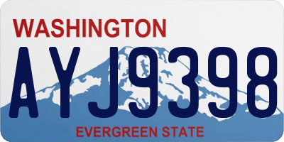 WA license plate AYJ9398