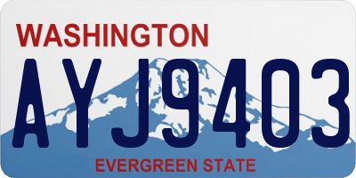 WA license plate AYJ9403