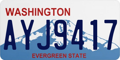 WA license plate AYJ9417
