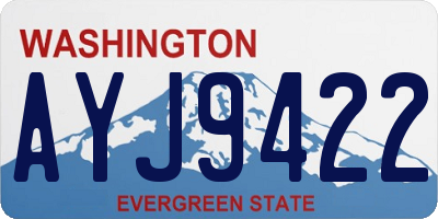 WA license plate AYJ9422