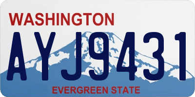 WA license plate AYJ9431