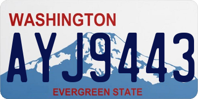 WA license plate AYJ9443