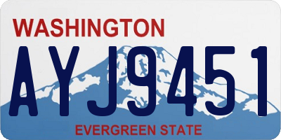 WA license plate AYJ9451