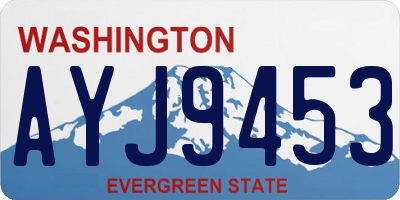 WA license plate AYJ9453