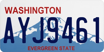 WA license plate AYJ9461