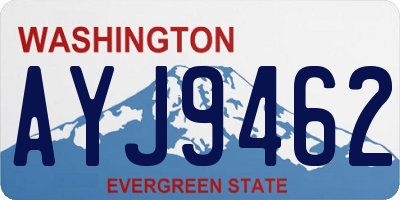 WA license plate AYJ9462