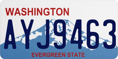 WA license plate AYJ9463