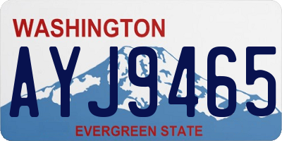 WA license plate AYJ9465