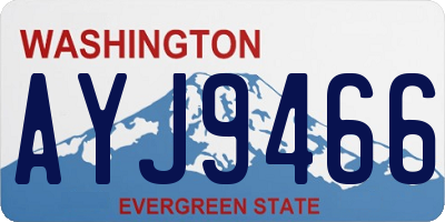 WA license plate AYJ9466