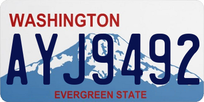 WA license plate AYJ9492