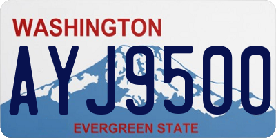 WA license plate AYJ9500