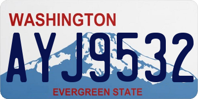 WA license plate AYJ9532