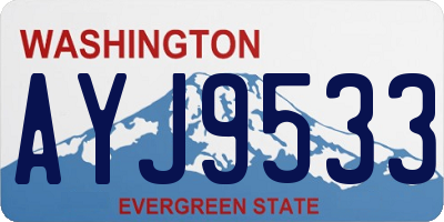 WA license plate AYJ9533