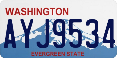 WA license plate AYJ9534