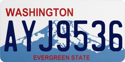 WA license plate AYJ9536