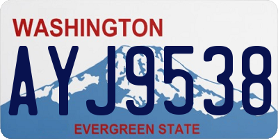 WA license plate AYJ9538