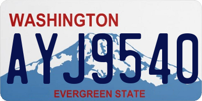 WA license plate AYJ9540