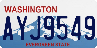 WA license plate AYJ9549