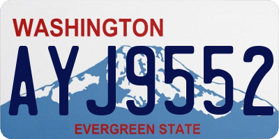 WA license plate AYJ9552