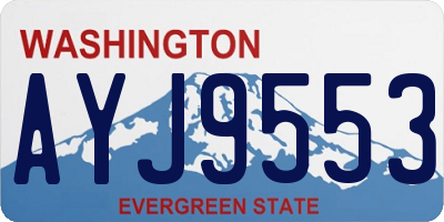 WA license plate AYJ9553