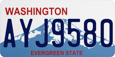 WA license plate AYJ9580